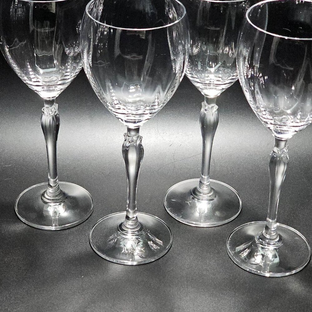 4 Mikasa Spring Petals Wine Glasses 8.25" vintage sculpted stem romantic floral - Picture 2 of 7